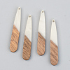 Opaque Resin & Walnut Wood Pendants RESI-S389-039A-C04-1