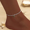 Flat Round Alloy Olivine Rhinestone Charm Anklets for Women FS-WGFFC1B-08-1