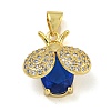 Rack Plating Brass Micro Pave Cubic Zirconia Pendants KK-I718-11G-2