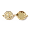 Eco-Friendly Rack Plating Brass Micro Pave Clear Cubic Zirconia Connector Charms KK-F845-03G-1