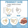 16Pcs 2 Colors Rack Plating Alloy Micro Pave Rhinestone Pendants FIND-TA0010-16-4