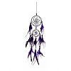 Iron Woven Web/Net with Feather Pendant Decorations LS-AJEW-B016-01-4