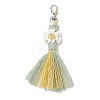 Flower Handmade Macrame Cotton Threads Pendant Decoration HJEW-JM02762-03-2