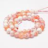 Faceted Natural Fire Crackle Agate Beads Strands G-F447-8mm-B03-2