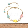 Glazed Porcelain Beads & Natural Cultured Freshwater Pearl Braided Bead Bracelets BJEW-JB14202-02-5