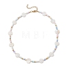 Summer Beach Natural White Shell and Glass Seed Beaded Necklaces NJEW-JN05855-01-4