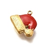 Christmas 304 Stainless Steel Red Enamel Charms STAS-L022-469G-2