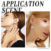 8 Pairs 4 Style Oval & Star & Heart & Flat Round Natural Shell Dangle Hoop Earrings EJEW-AR0001-03-6