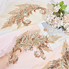 4Pcs 2 Styles Flower Shape Polyester & Sequin Cloth Iron On Patches DIY-CY0003-79-3
