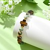 Natural Tiger Eye & Green Line Jasper & Alloy Beads Stretch Bracelets for Women Men BJEW-JB14037-2