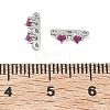 Brass Pave Magenta Cubic Zirconia 3-Hole Spacer Bars KK-C172-05P-3