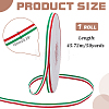 50 Yards Tricolor Polyester Striped Grosgrain Ribbon OCOR-WH0078-199A-2