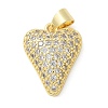 Brass Micro Pave Cubic Zirconia Pendants KK-K298-15D-G-1