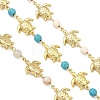 3Pcs 3 Styles Ocean Synthetic Turquoise & Natural Flower Amazonite & Synthetic Turquoise & 304 Stainless Steel Sea Turtle Handmade Beads Chains AJEW-JB01655-01-3