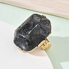 Natural Labradorite & Alloy Finger Rings for Women RJEW-G375-01G-05-3