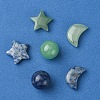 Natural Gemstone Healing Moon & Star & Round Ornaments AJEW-FS0001-12A-2