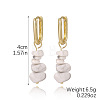 Alloy with Natural Howlite Hoop Earrings WGDF26A-03-1
