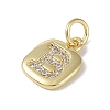 Rack Plating Brass Micro Pave CLear Cubic Zirconia Charms KK-E110-14G-B-2