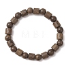 Natural Wenge Wood Beaded Stretch Bracelets for Women Men BJEW-JB13486-2