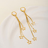 Fashionable Geometric Brass Earrings with Tassel Studs WN4550-4-1