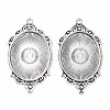 Tibetan Style Alloy Pendant Cabochon Settings X-TIBEP-R304-016AS-LF-1