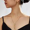 Women's Stainless Steel Stud Dangle Earrings & Lariat Necklaces Sets EB5177-1-4
