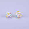 Printed Round Silicone Focal Beads SI-JX0056A-40-1