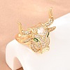 Brass Micro Pave Cubic Zirconia Cuff Open Rings CU-Z002-01G-2