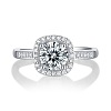 Rhodium Plated 925 Sterling Silver Micro Pave Moissanite Adjustable Rings for Women WGFA800-02-4