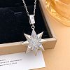 Brass Micro Pave Clear Cubic Zirconia Pendant Necklaces for Women WGF4498-02-1