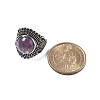 Natural Amethyst Adjustable Rings RJEW-I108-03AS-09-5