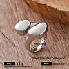Irregular 304 Stainless Steel Cuff Open Rings for Women MI0749-4-1