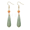 Natural Green Aventurine Teardrop Dangle Earrings EJEW-JE06848-01-2
