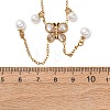 304 Stainless Steel Crystal Rhinestone Butterfly Pendant Necklaces for Women NJEW-P357-01G-3