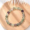 Natural Fluorite Stretch Bracelets BJEW-E373-8mm-10-1