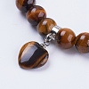 Natural Tiger Eye Stretch Bracelets BJEW-F308-34E-2