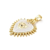 Brass Micro Pave Cubic Zirconia Pendants KK-M314-09G-01-2