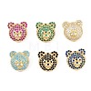 Brass Micro Pave Cubic Zirconia Slide Charms ZIRC-I068-04G-1