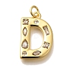 Brass Micro Pave Clear Cubic Zirconia Pendants KK-G521-01G-D-1