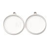 Non-Tarnish 304 Stainless Steel Open Back Bezel Flat Round Pendants STAS-Z040-04B-P-1