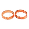 Dyed & Heated Natural Carnelian Faceted Beaded Stretch Bracelets for Women BJEW-K251-07P-4