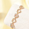 Brass Micro Pave Cubic Zirconia Link Chain Bracelets KK-R217-47G-2