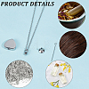 2Pcs Stainless Steel Heart Cinerary Casket Pendant Necklaces NJEW-CN0001-25-5