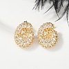 Brass Micro Pave Cubic Zirconia Stud Earrings EJEW-Z091-04G-G-5