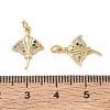 High Polished Ocean Brass Micro Pave Clear Cubic Zirconia Pendants CU-CBAF3CF-02O-02-3