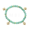 Sun Brass Micro Pave Clear Cubic Zirconia Charm Bracelets BJEW-JB14058-3