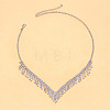 Alloy Crystal Rhinestone Teardrop Tassel Bib Necklaces for Women WG5EA35-01-2