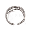 Non-Tarnish Wave 304 Stainless Steel Cuff Rings for Women RJEW-G322-08P-3