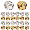 ARRICRAFT 100Pcs 2 Styles Tibetan Style Zinc Alloy Dog Paw Prints European Beads MPDL-AR0001-02-1