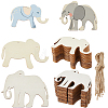 40Pcs Unfinished Blank Wooden Elephant Pendants Set for Painting Arts WOCR-FH0001-01-1